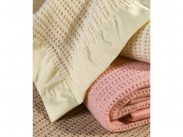 Atkincel Cellular Blanket by Hainsworth - Pink and Champagne